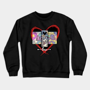 Watercolor painting in a heart-shaped frame - Valentine's Day Crewneck Sweatshirt